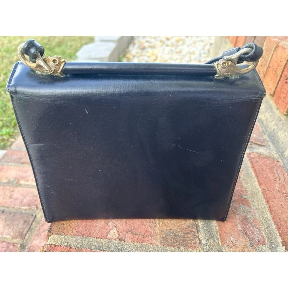 Mystery Vintage leather Bag. See‎ description. Scaasi?